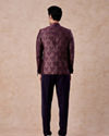 Manyavar Men Wine Enigma Brocade Jodhpuri Suit