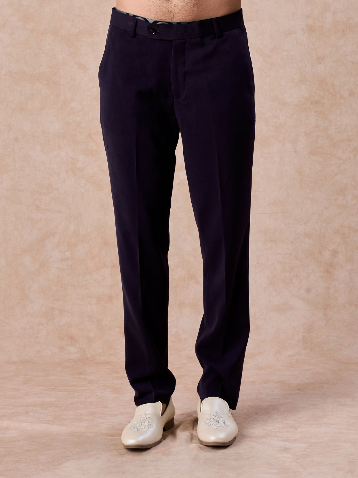 Manyavar Men Wine Enigma Brocade Jodhpuri Suit