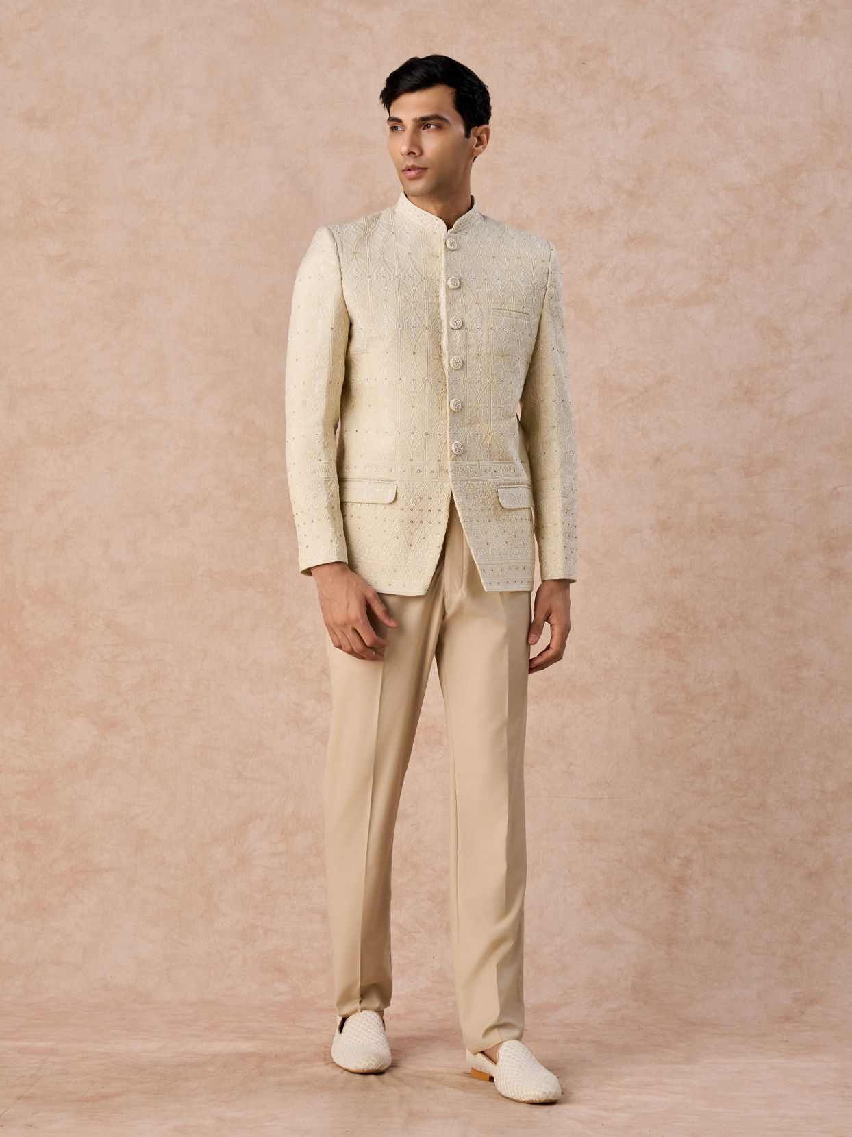 Manyavar Men Sun Kissed Gold Jodhpuri Suit