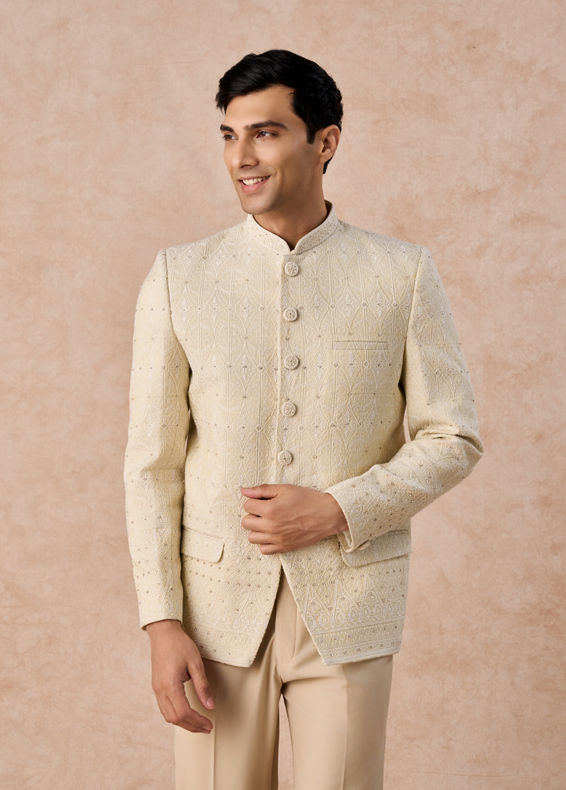 Manyavar Men Sun Kissed Gold Jodhpuri Suit