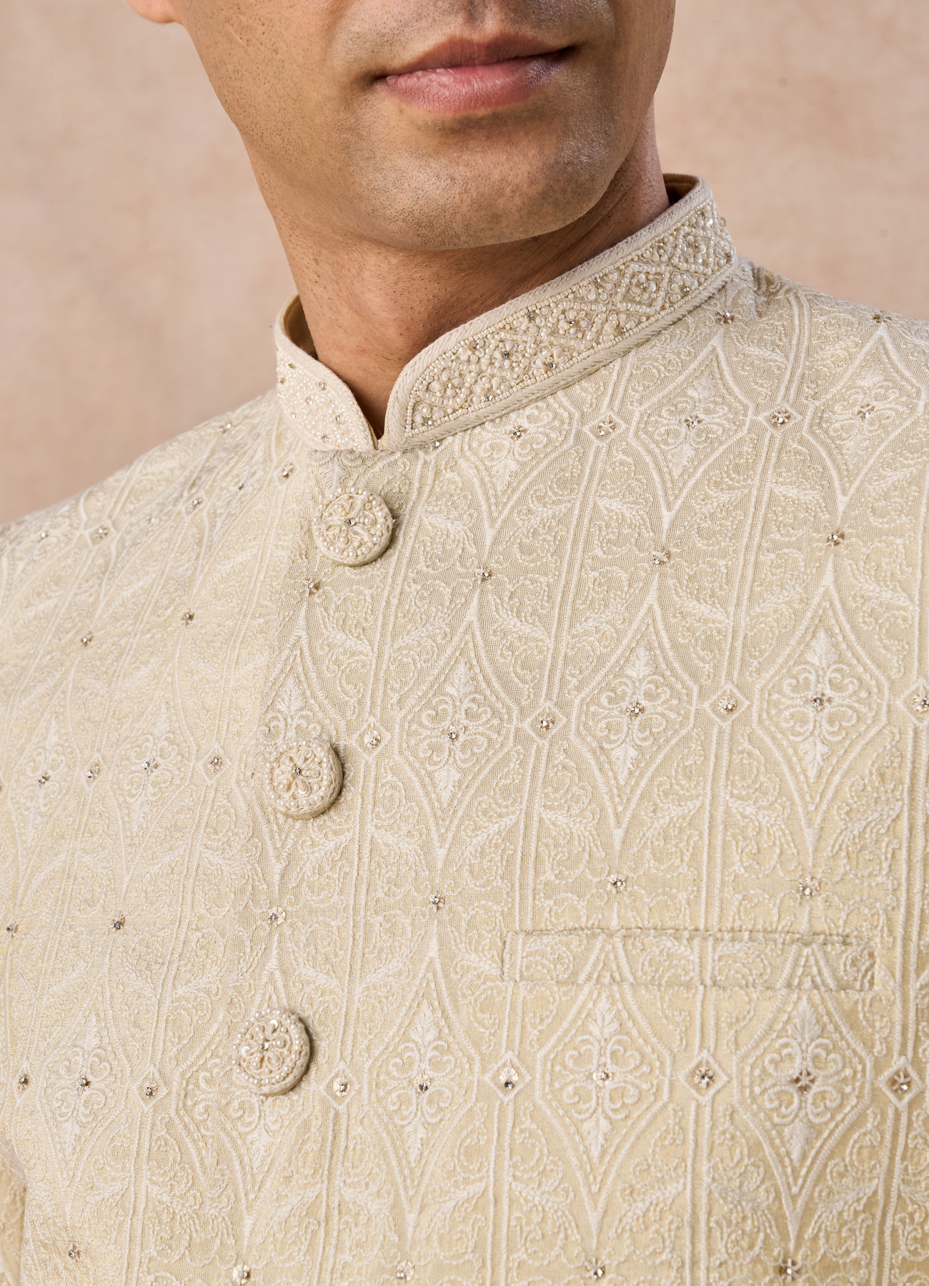 Manyavar Men Sun Kissed Gold Jodhpuri Suit