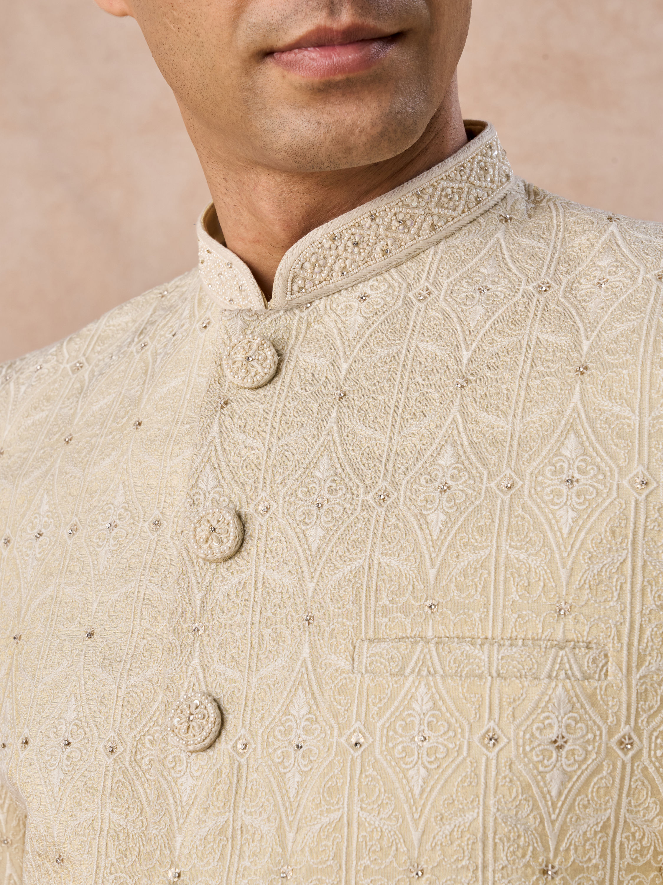 Manyavar Men Sun Kissed Gold Jodhpuri Suit