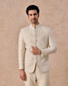 Brocade Radiance Cream Jodhpuri Suit