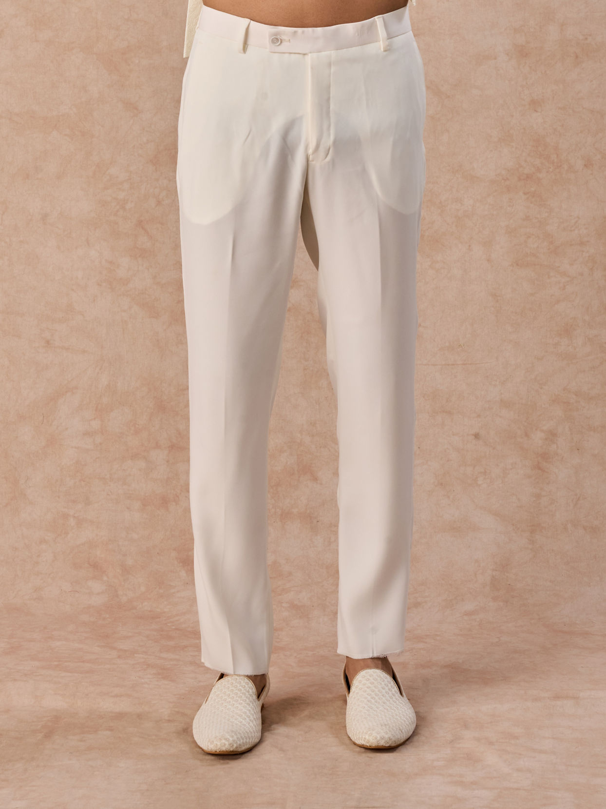 Manyavar Men Cream Brocade Jodhpuri Suit