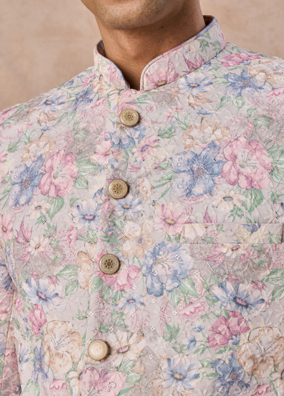 Manyavar Men Elegant Cream Splendour Jodhpuri Suit