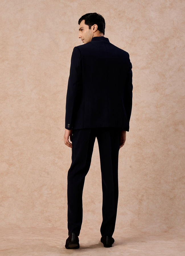 Manyavar Men Dark Blue Elegance Jodhpuri Suit