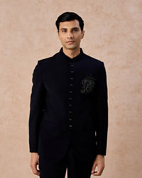 Manyavar Men Dark Blue Elegance Jodhpuri Suit
