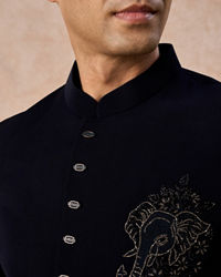 Manyavar Men Dark Blue Elegance Jodhpuri Suit
