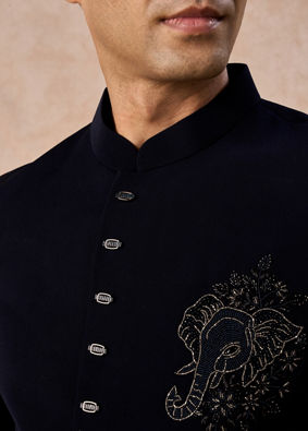 Manyavar Men Dark Blue Elegance Jodhpuri Suit