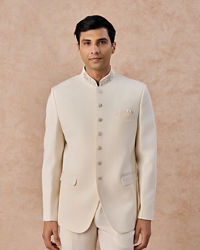Manyavar Men Cream Elegance Jodhpuri Suit