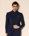 Manyavar Men Dark Blue Opulence Jodhpuri Suit