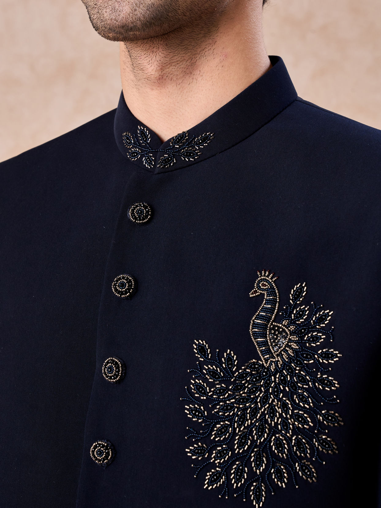 Manyavar Men Dark Blue Opulence Jodhpuri Suit