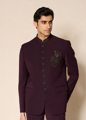 Manyavar Men Royal Maroon Jodhpuri Suit