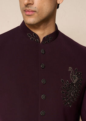 Manyavar Men Royal Maroon Jodhpuri Suit