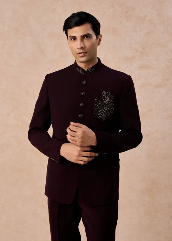Manyavar Men Royal Maroon Jodhpuri Suit