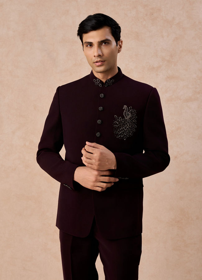 Manyavar Men Royal Maroon Jodhpuri Suit