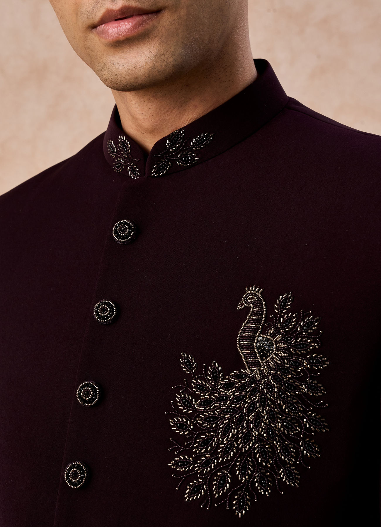 Manyavar Men Royal Maroon Jodhpuri Suit
