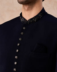 Manyavar Men Royal Blue Intrigue Jodhpuri Suit