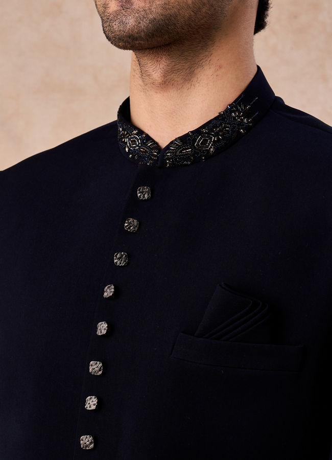 Manyavar Men Royal Blue Intrigue Jodhpuri Suit