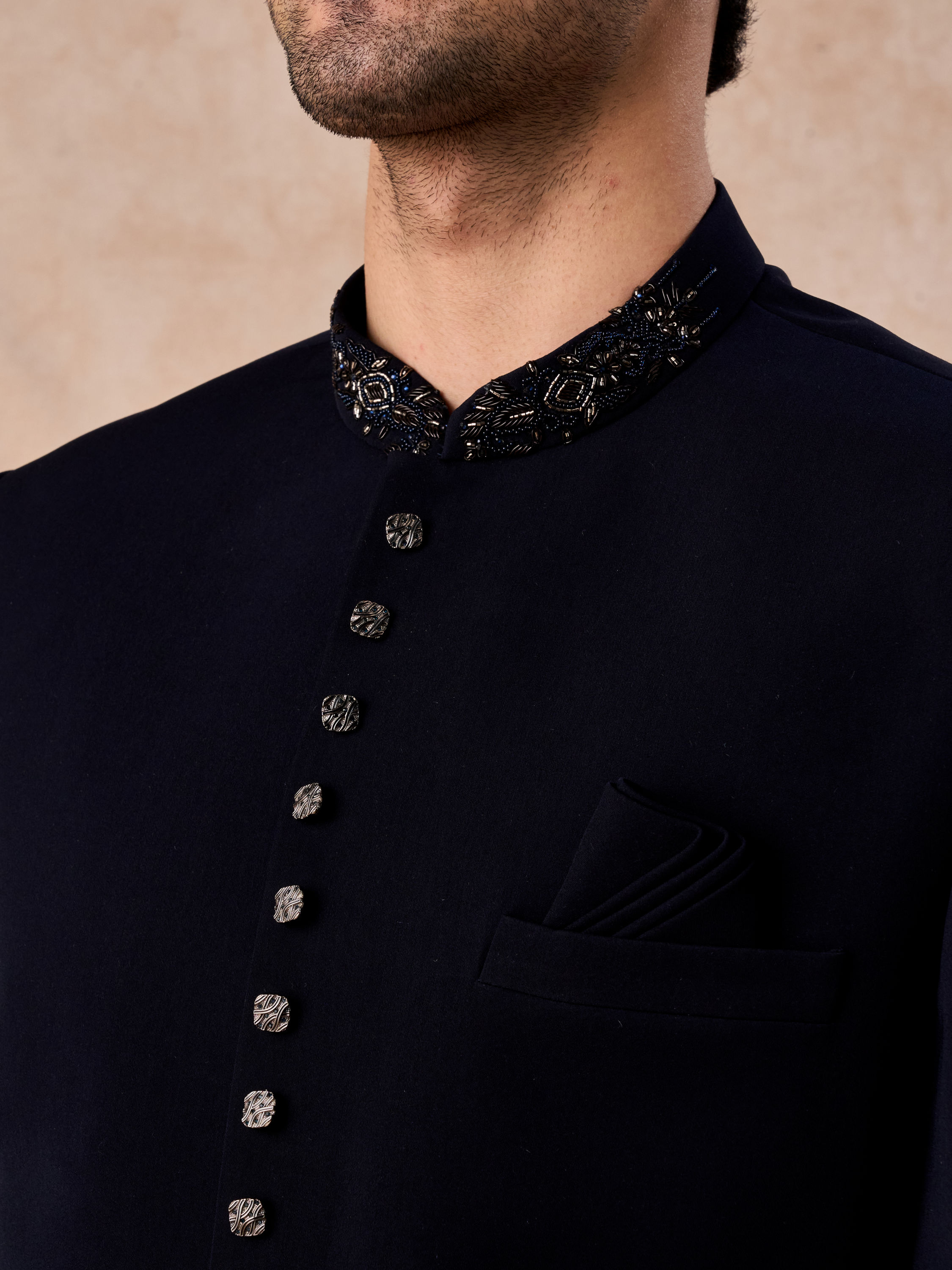 Manyavar Men Royal Blue Intrigue Jodhpuri Suit