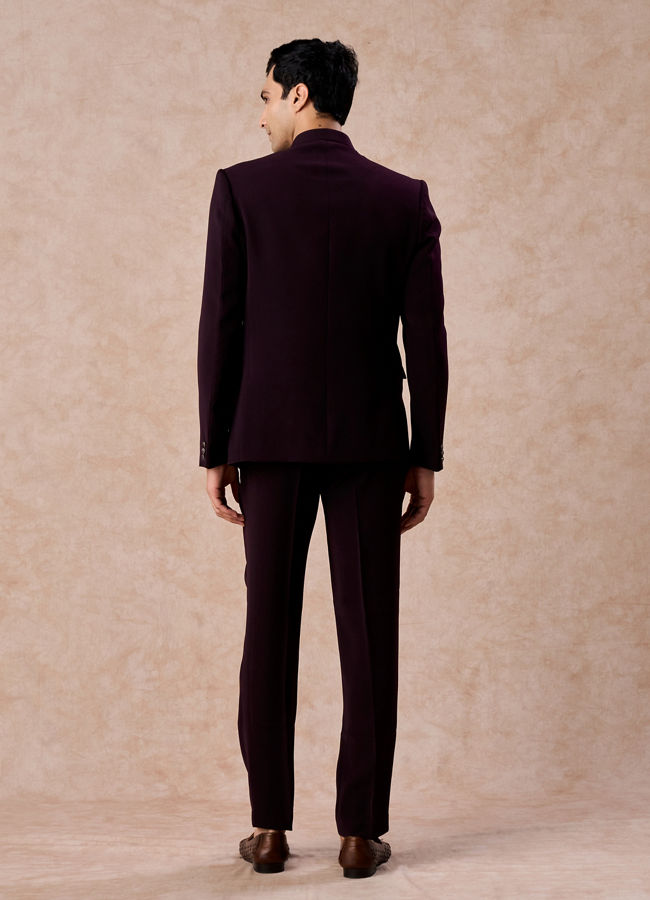 Manyavar Men Wine Wonder Jodhpuri Suit