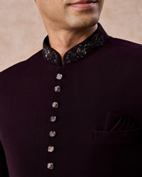 Manyavar Men Wine Wonder Jodhpuri Suit