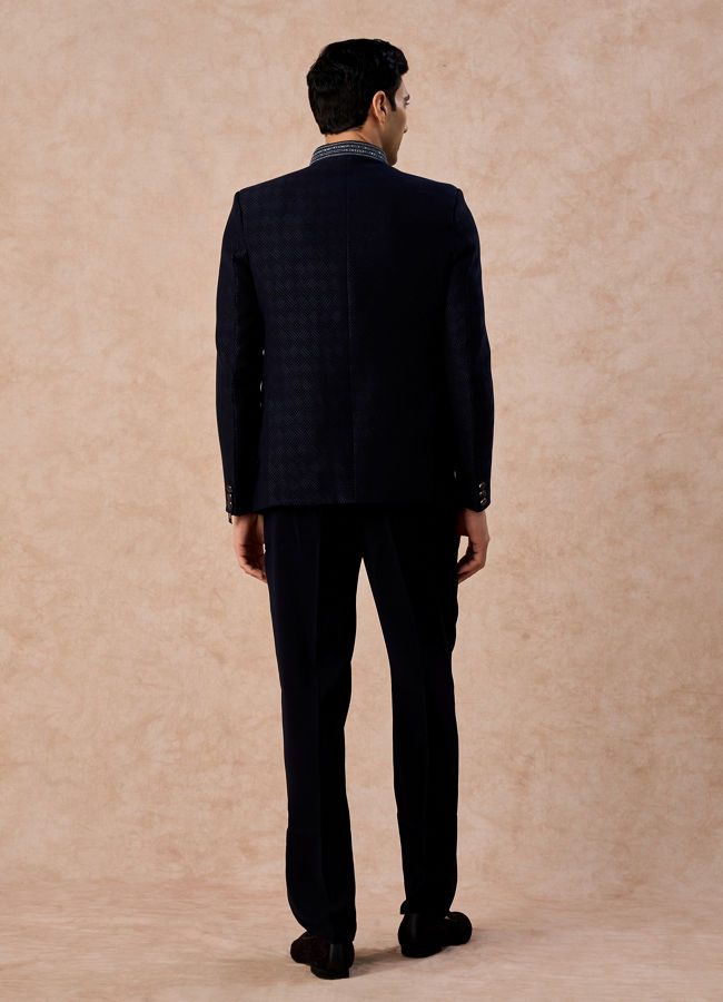 Manyavar Men Elegant Blue Jodhpuri Suit
