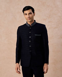 Manyavar Men Elegant Blue Jodhpuri Suit