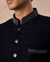 Manyavar Men Elegant Blue Jodhpuri Suit