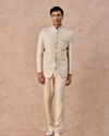 Manyavar Men Elegant Cream Jodhpuri Suit
