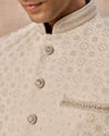Manyavar Men Elegant Cream Jodhpuri Suit