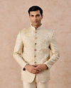 Beige Elegance Satin Jodhpuri Suit