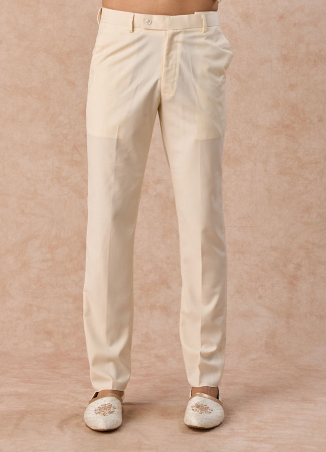 Manyavar Men Beige Elegance Satin Jodhpuri Suit