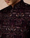 Manyavar Men Velvety Wine Glory Jodhpuri Suit