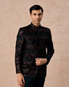 Manyavar Men Teal Green Velvet Splendour Jodhpuri Suit