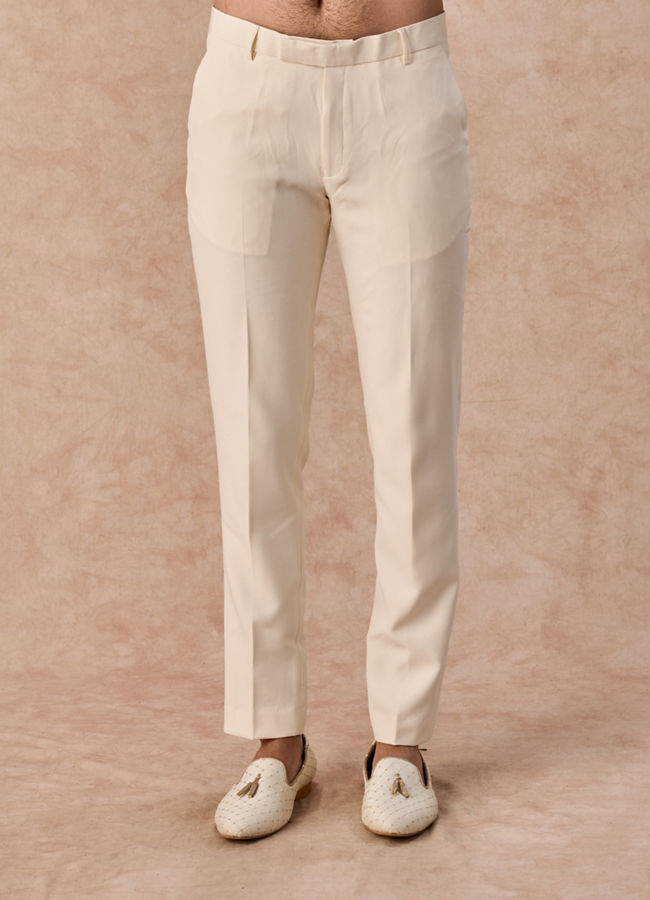 Manyavar Men Elegant Cream Jodhpuri Suit