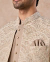 Manyavar Men Exquisite Beige Open Jodhpuri Suit