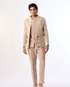 Manyavar Men Exquisite Beige Open Jodhpuri Suit