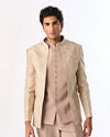 Manyavar Men Exquisite Beige Open Jodhpuri Suit