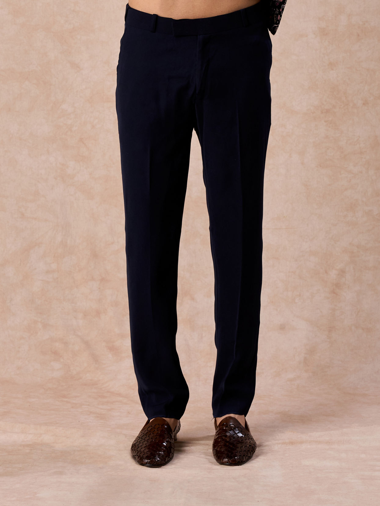 Manyavar Men Velvety Charm Dark Blue Open Jodhpuri Suit