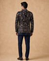 Manyavar Men Velvety Charm Dark Blue Open Jodhpuri Suit
