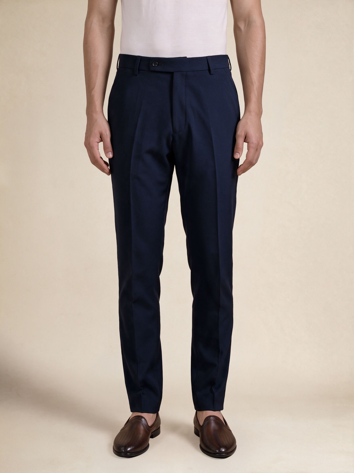 Manyavar Men Dark Blue Velvet Jodhpuri Suit with Self-Texture