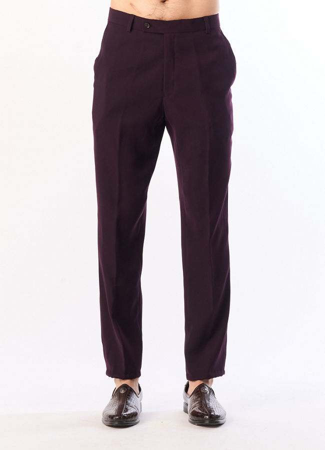 Manyavar Men Purple Velvet Jodhpuri Suit with Embroidery