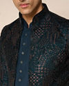 Manyavar Men Vijay's Emerald Green Velvet Embroidered Jodhpuri Suit
