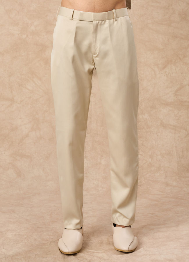Manyavar Men Beige Blended Rayon Jodhpuri Suit with Embroidery