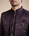 Manyavar Men Wine Blended Rayon Jodhpuri Suit