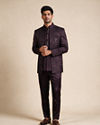 Manyavar Men Wine Blended Rayon Jodhpuri Suit