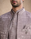 Manyavar Men Purple Blended Rayon Jodhpuri Suit