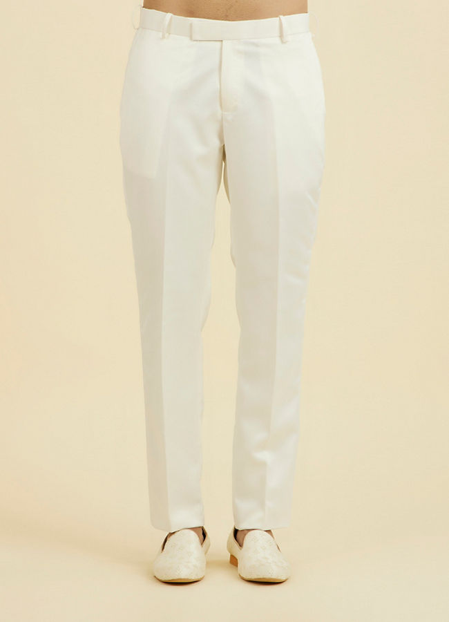 Manyavar Men Elegant White Open Jodhpuri Suit