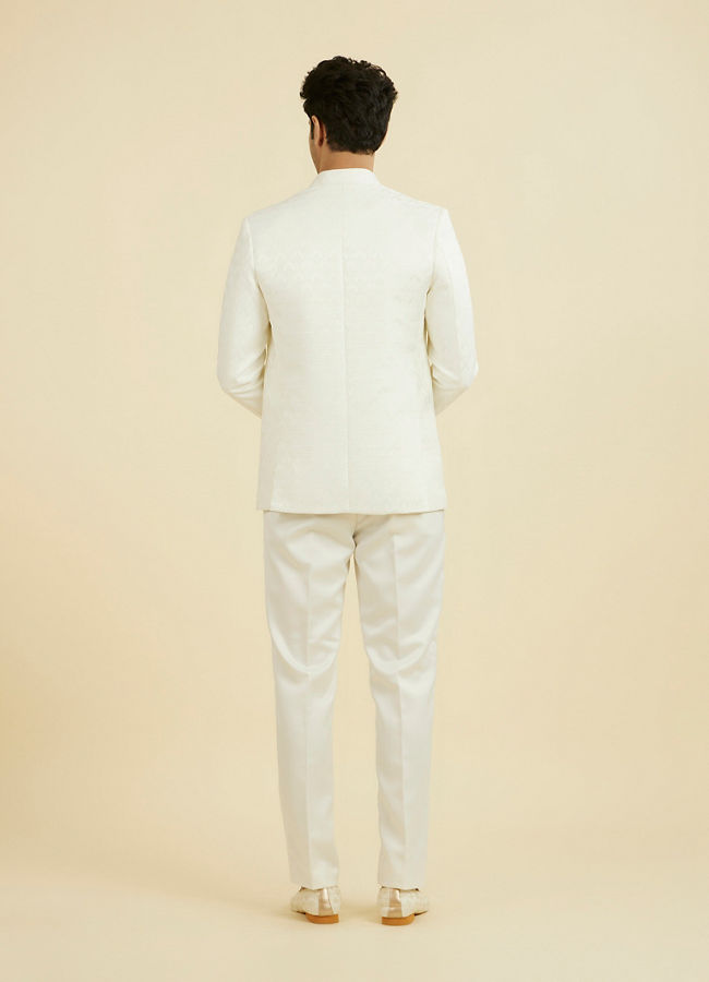 Manyavar Men Elegant White Open Jodhpuri Suit